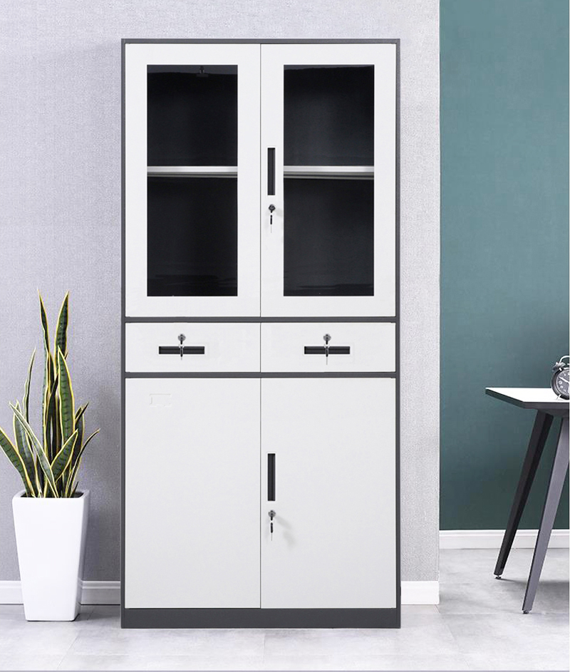 薄边套色中二屉柜