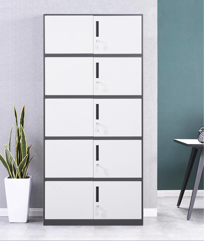 薄边套色分体五节柜